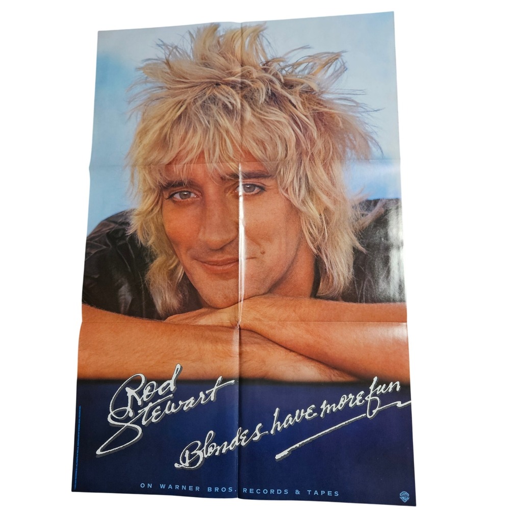 Rod Stewart Blondes Have More Fun Vintage 1978 Promo Album Poster 23x35 WEA